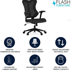 Office Chairs*Flash Furniture Kale Ergonomic Mesh Swivel High Back Executive Office Chair, Black (BLZP806BK)