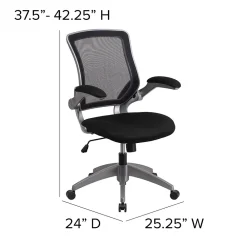 Ergonomic Chairs*Flash Furniture Kale Ergonomic Mesh Swivel Mid-Back Task Office Chair, Black (BLZP8805BK)