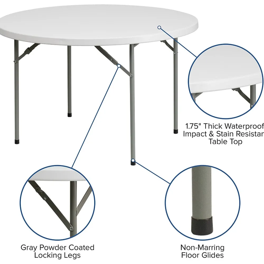 Folding Tables*Flash Furniture Kathryn Folding Table, 48" x 48", Granite White (RB48R)