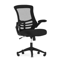 Office Chairs*Flash Furniture Kelista Ergonomic Mesh Swivel Mid-Back Task Office Chair, Black (BLX5MBK)