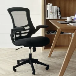 Office Chairs*Flash Furniture Kelista Ergonomic Mesh Swivel Mid-Back Task Office Chair, Black (BLX5MBK)