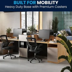 Office Chairs*Flash Furniture Kelista Ergonomic Mesh Swivel Mid-Back Task Office Chair, Black (BLX5MBK)