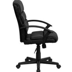 Office Chairs*Flash Furniture Lane LeatherSoft Swivel Mid-Back Task Office Chair, Black (GO1004BKLEA)