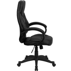 Office Chairs*Flash Furniture Leonard Ergonomic LeatherSoft Swivel High Back Executive Office Chair, Black (HHLC0005HI1B)