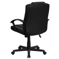 Office Chairs*Flash Furniture Lindon LeatherSoft Swivel Mid-Back Task Office Chair, Black (GO937MBKLEA)