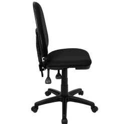 Office Chairs*Flash Furniture Linus Armless Ergonomic Fabric Swivel Mid-Back Multifunction Task Office Chair, Black (WLA654MGBK)