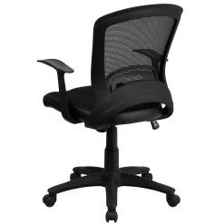 Office Chairs*Flash Furniture Manny Ergonomic Mesh Swivel Mid-Back Task Office Chair, Black (HL0007)