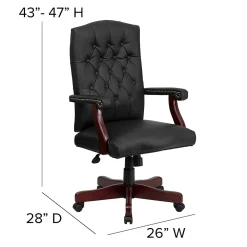 Office Chairs*Flash Furniture Martha Washington LeatherSoft Swivel Executive Office Chair, Black (801LLF05BKLEA)