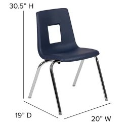 Folding & Stacking*Advantage Flash Furniture Mickey Plastic/Steel Student Stacking Chair, Navy, 4/Pack (ADVSSC18NAVY)