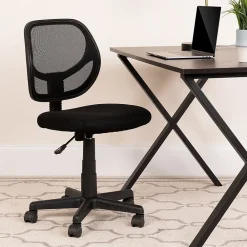 Office Chairs*Flash Furniture Neri Armless Ergonomic Mesh Swivel Low Back Task Office Chair, Black (WA3074BK)