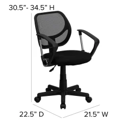 Office Chairs*Flash Furniture Neri Ergonomic Mesh Swivel Low Back Task Office Chair, Black (WA3074BKARM)
