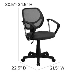 Office Chairs*Flash Furniture Neri Ergonomic Mesh Swivel Low Back Task Office Chair, Gray (WA3074GYARM)