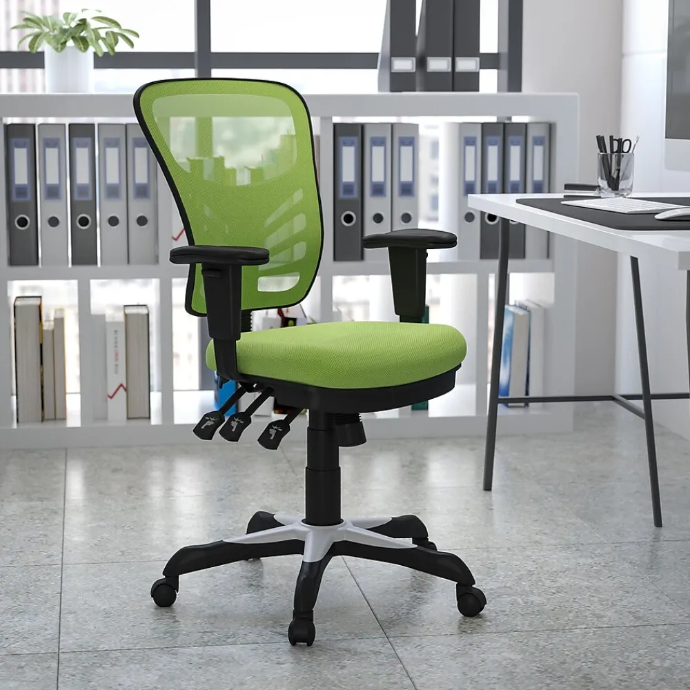 Ergonomic Chairs*Flash Furniture Nicholas Ergonomic Mesh Swivel Mid-Back Multifunction Executive Office Chair, (HL0001GN) Green