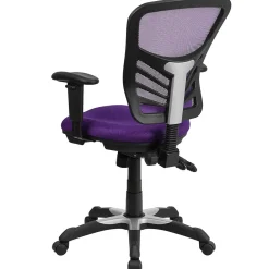 Ergonomic Chairs*Flash Furniture Nicholas Ergonomic Mesh Swivel Mid-Back Multifunction Executive Office Chair, (HL0001PUR) Purple