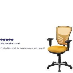 Ergonomic Chairs*Flash Furniture Nicholas Ergonomic Mesh Swivel Mid-Back Multifunction Executive Office Chair, (HL0001YEL) Yellow-Orange
