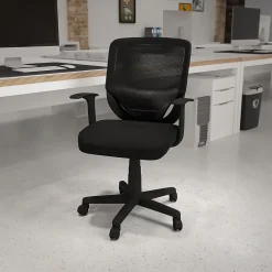Office Chairs*Flash Furniture Norris Ergonomic Mesh Swivel Mid-Back Tapered Back Task Office Chair, Black (LFW95ABK)