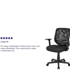 Office Chairs*Flash Furniture Norris Ergonomic Mesh Swivel Mid-Back Tapered Back Task Office Chair, Black (LFW95ABK)