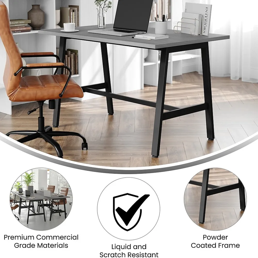 Conference Room Tables*Flash Furniture Redmond 48"W x 30"D Conference Table, Laminate, Gray Oak (MTM4830LTGRYABF)