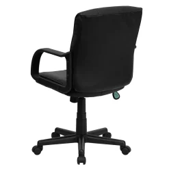 Office Chairs*Flash Furniture Rider LeatherSoft Swivel Mid-Back Task Office Chair, Black (GO228SBKLEA)