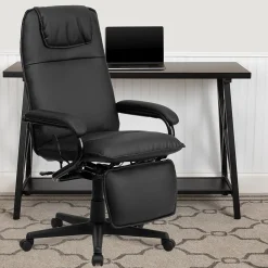 Office Chairs*Flash Furniture Robert Ergonomic LeatherSoft Swivel High Back Executive Reclining Office Chair, Black (BT70172BK)