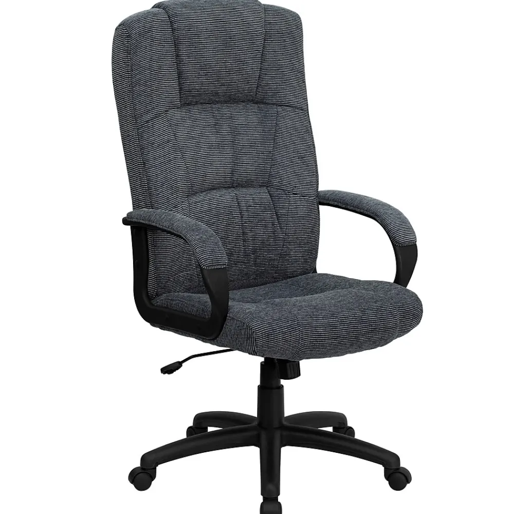 Office Chairs*Flash Furniture Rochelle Fabric Swivel High Back Executive Office Chair, Gray (BT9022BK)