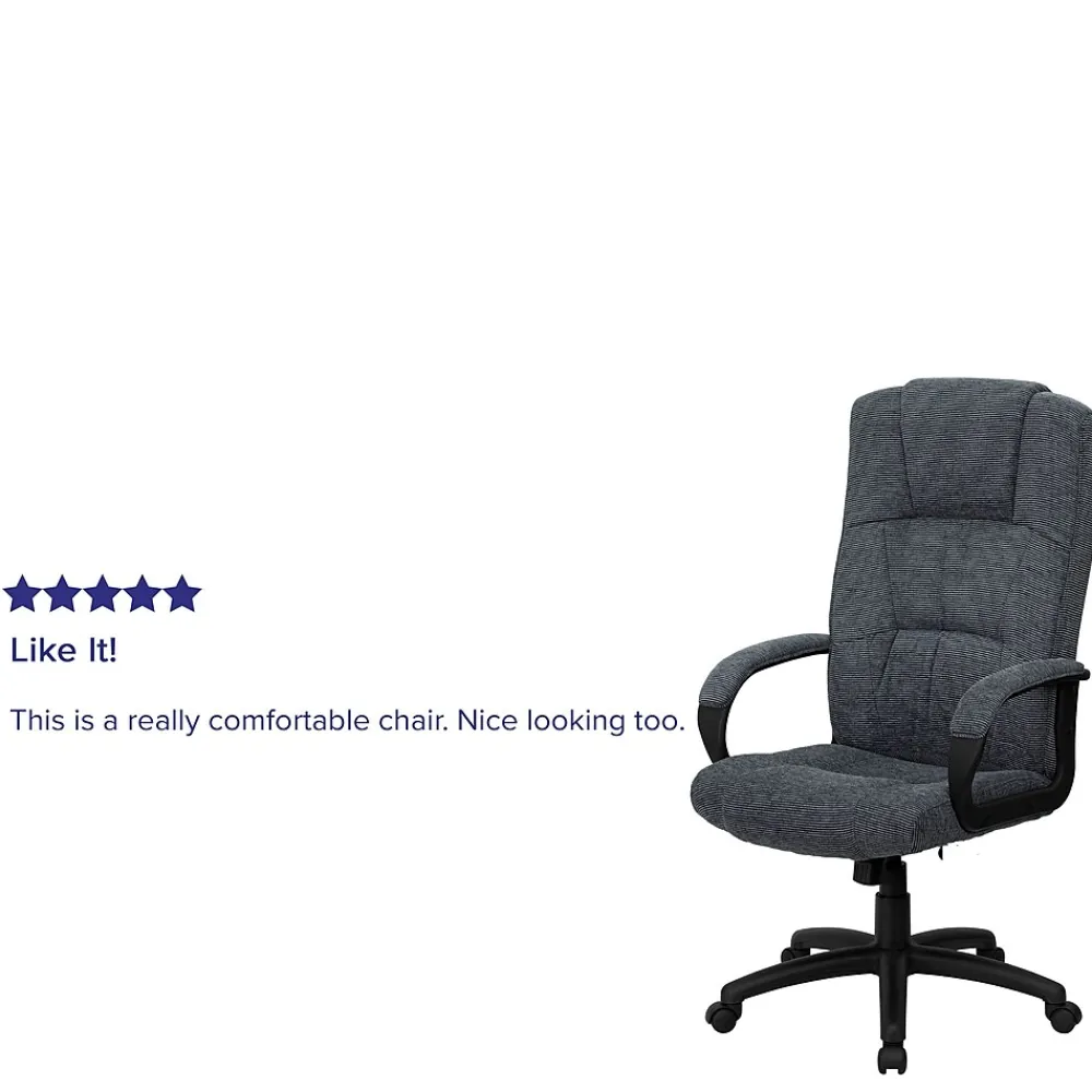 Office Chairs*Flash Furniture Rochelle Fabric Swivel High Back Executive Office Chair, Gray (BT9022BK)