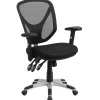 Office Chairs*Flash Furniture Sam Ergonomic Mesh Swivel Mid-Back Multifunction Task Office Chair, Black (GOWY89)