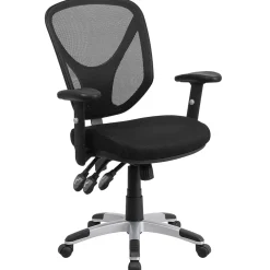 Office Chairs*Flash Furniture Sam Ergonomic Mesh Swivel Mid-Back Multifunction Task Office Chair, Black (GOWY89)