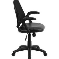 Office Chairs*Flash Furniture Sam Ergonomic LeatherSoft/Mesh Swivel Mid-Back Task Office Chair, Black (GOWY82LEA)