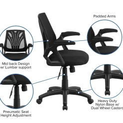 Office Chairs*Flash Furniture Sam Ergonomic Mesh Swivel Mid-Back Task Office Chair, Black (GOWY82)