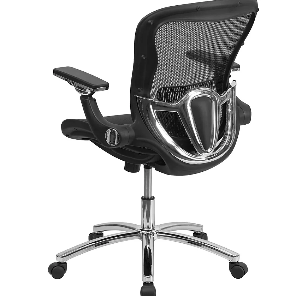 Office Chairs*Flash Furniture Sam Ergonomic Mesh Swivel Mid-Back Executive Office Chair, Transparent Black (GOWY87)
