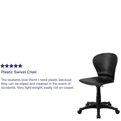 Office Chairs*Flash Furniture Sorho Armless Plastic Swivel Mid-Back Task Office Chair, Black (RUTA103BK)