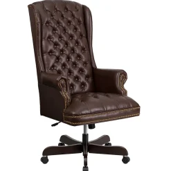 Office Chairs*Flash Furniture Turner Ergonomic LeatherSoft Swivel High Back Fully Tufted Executive Office Chair, Brown (CI360BRN)