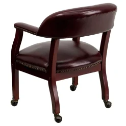 Office Chairs*Flash Furniture Vinyl Mid Back Luxurious Conference Chair With Casters, Oxblood