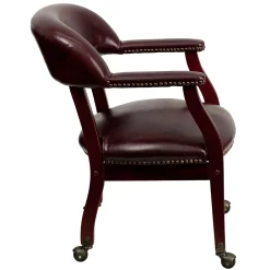 Office Chairs*Flash Furniture Vinyl Mid Back Luxurious Conference Chair With Casters, Oxblood