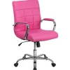 Office Chairs*Flash Furniture Vivian Vinyl Swivel Mid-Back Executive Office Chair, Pink (GO2240PK)