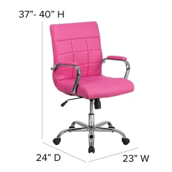 Office Chairs*Flash Furniture Vivian Vinyl Swivel Mid-Back Executive Office Chair, Pink (GO2240PK)