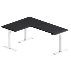 Standing Desks*FlexiSpot E7L Series 76"W Electric L-Shaped Adjustable Standing Desk, Black/White (E7LW557624B)