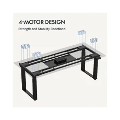 Standing Desks*FlexiSpot E7Q 71"W Electric Adjustable Bamboo Top Standing Desk, Black (E7QBR7135LBDB)