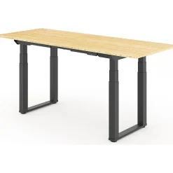 Standing Desks*FlexiSpot E7Q 72"W Electric Adjustable Standing Desk, Bamboo/Black (E7QBR7230-LBZB)