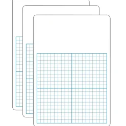 Dry Erase*Flipside Products 1/2" Graph w/Work Space Melamine Dry-Erase Whiteboard, 11" x 16", Pack of 3 (FLP11162-3)