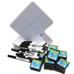 Dry Erase*Flipside Two Sided Rectangular Dry Erase Whiteboard Set, 7.75" x 10", 12/Set (FLP18125)