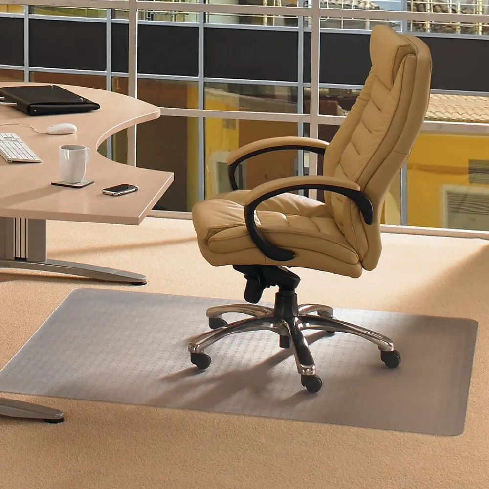 Chair Mats*Floortex Advantagemat Carpet Chair Mat, 30" x 48", Designed for Low-Pile Carpet, Clear PVC (FC1175120EV)