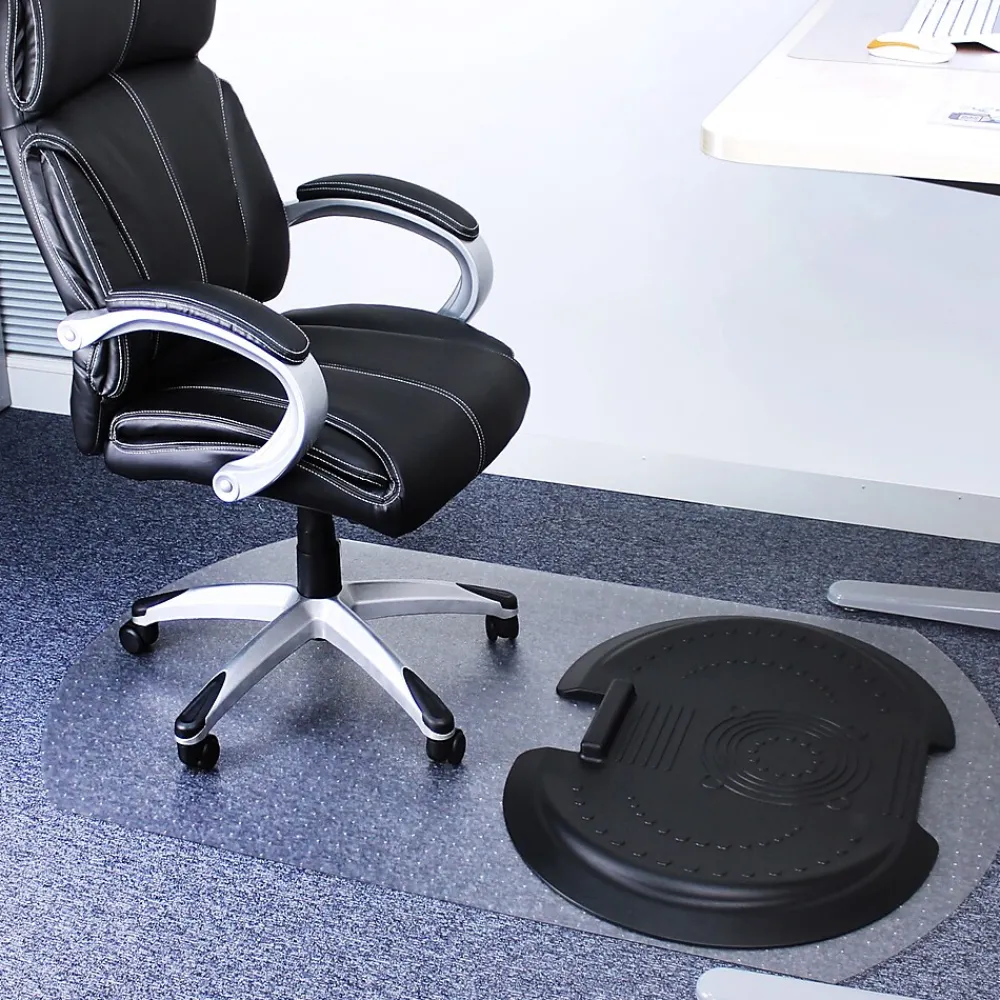 Chair Mats*Floortex AFS-TEX 'Sit to Stand' 38" x 62" Rectangular Chair Mat for Carpets with Anti-Fatigue Mat, Polycarbonate (FCA11S)