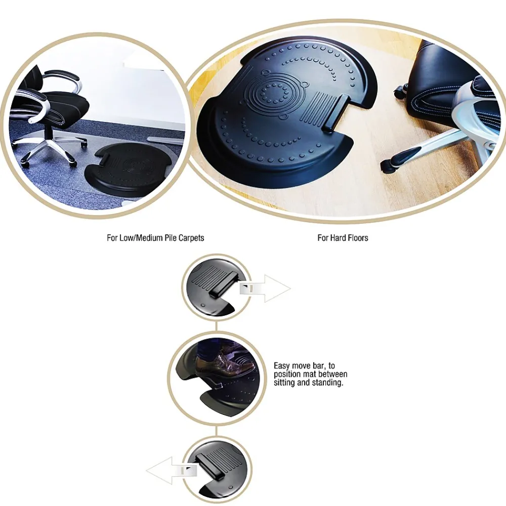 Chair Mats*Floortex AFS-TEX 'Sit to Stand' 38" x 62" Rectangular Chair Mat for Carpets with Anti-Fatigue Mat, Polycarbonate (FCA11S)