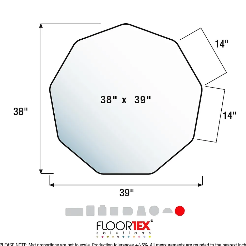 Chair Mats*Floortex 9Mat Hard Floor Gaming Chair Mat, 38" x 39", Pink Polycarbonate (FC121001009RC)