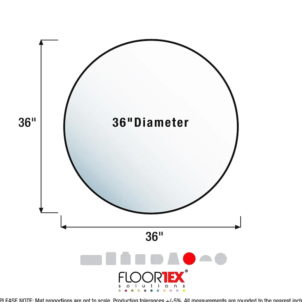Chair Mats*Floortex Ultimat Floor Mat, 36" Diameter, Designed for Medium-Pile Carpet, Clear Polycarbonate (129020RR)