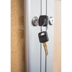 Bulletin*Ghent 4' H x 5' W Enclosed Natural Cork Bulletin Board with Satin Frame, 2 Door (PA24860K)