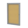 Bulletin*Ghent 36" H x 30" W Enclosed Natural Cork Bulletin Board with Satin Frame, 1 Door (PA13630K)