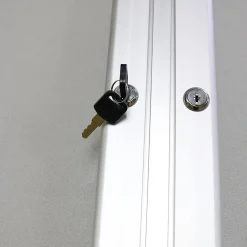 Bulletin*Ghent 4' H x 6' W Enclosed Vinyl Bulletin Board with Satin Frame, 3 Door, Silver (PA34872VX-193)